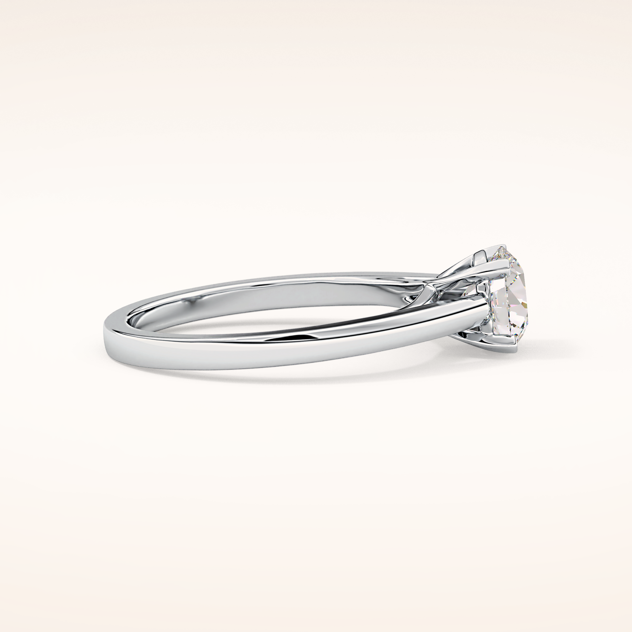 0.86 CT Round Shaped Solitaire Moissanite Engagement Ring
