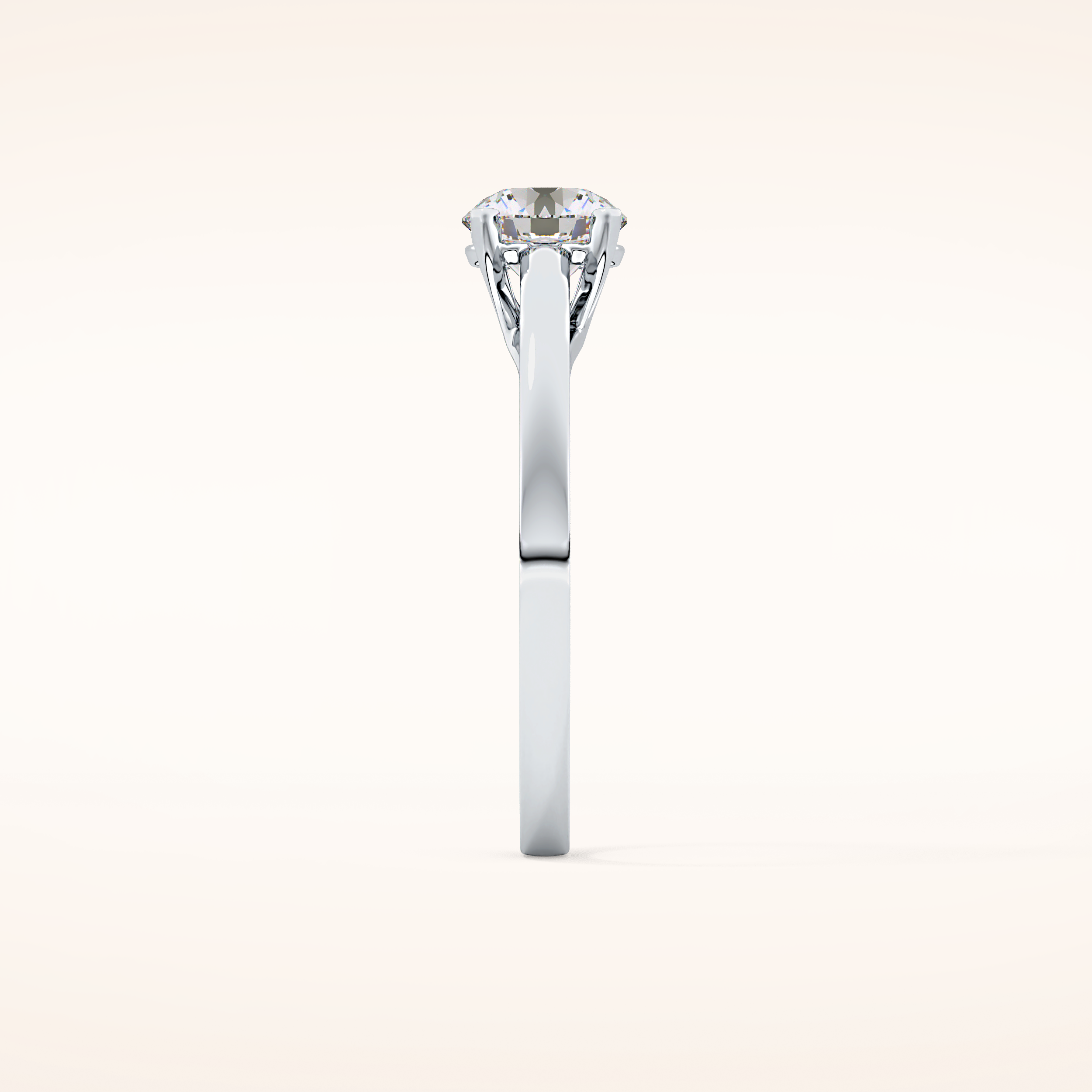 0.86 CT Round Shaped Solitaire Moissanite Engagement Ring