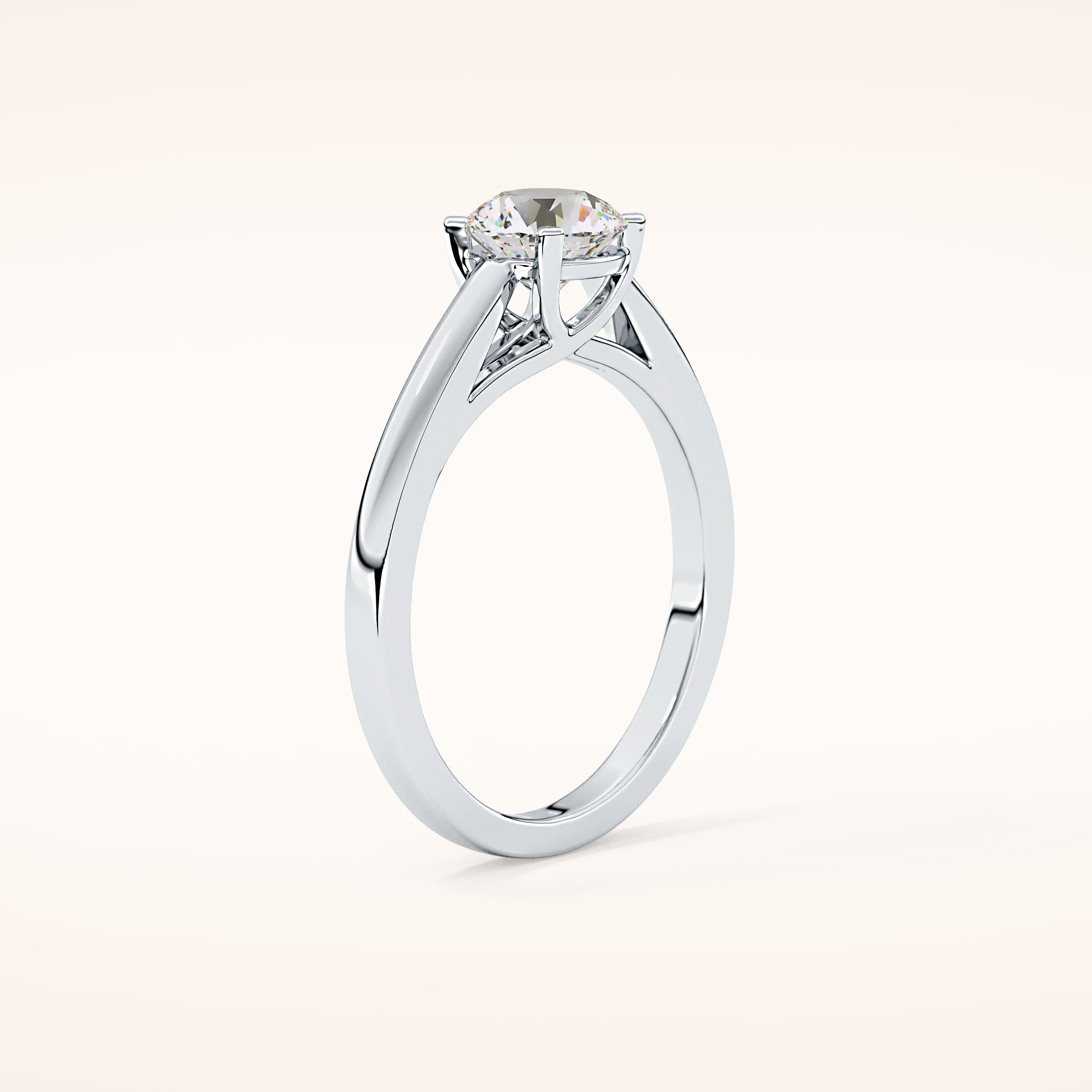 0.86 CT Round Shaped Solitaire Moissanite Engagement Ring