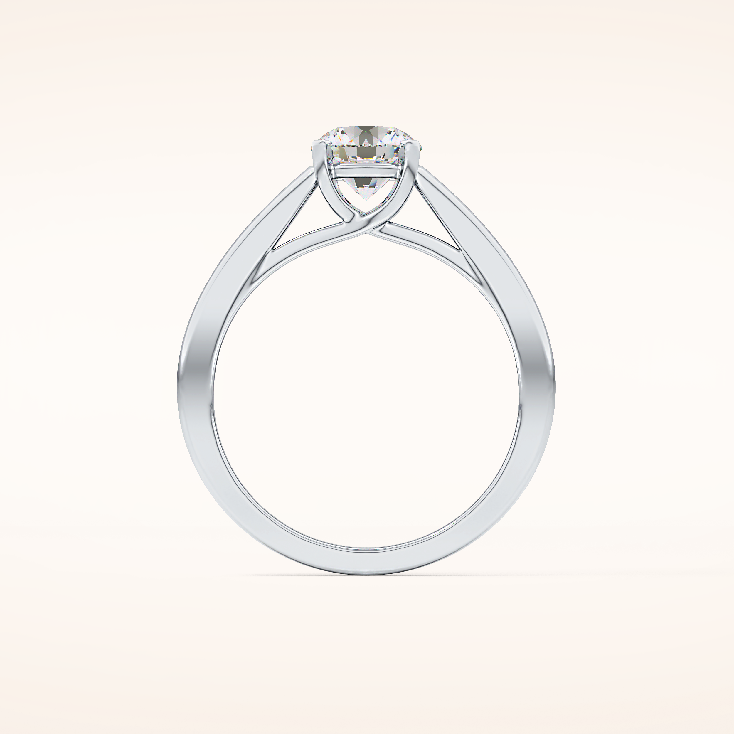 0.86 CT Round Shaped Solitaire Moissanite Engagement Ring