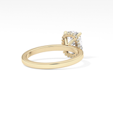 Cushion Hidden Halo Lab Grown Diamond Engagement Ring
