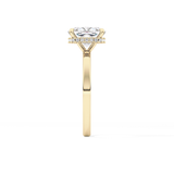 Cushion Hidden Halo Lab Grown Diamond Engagement Ring