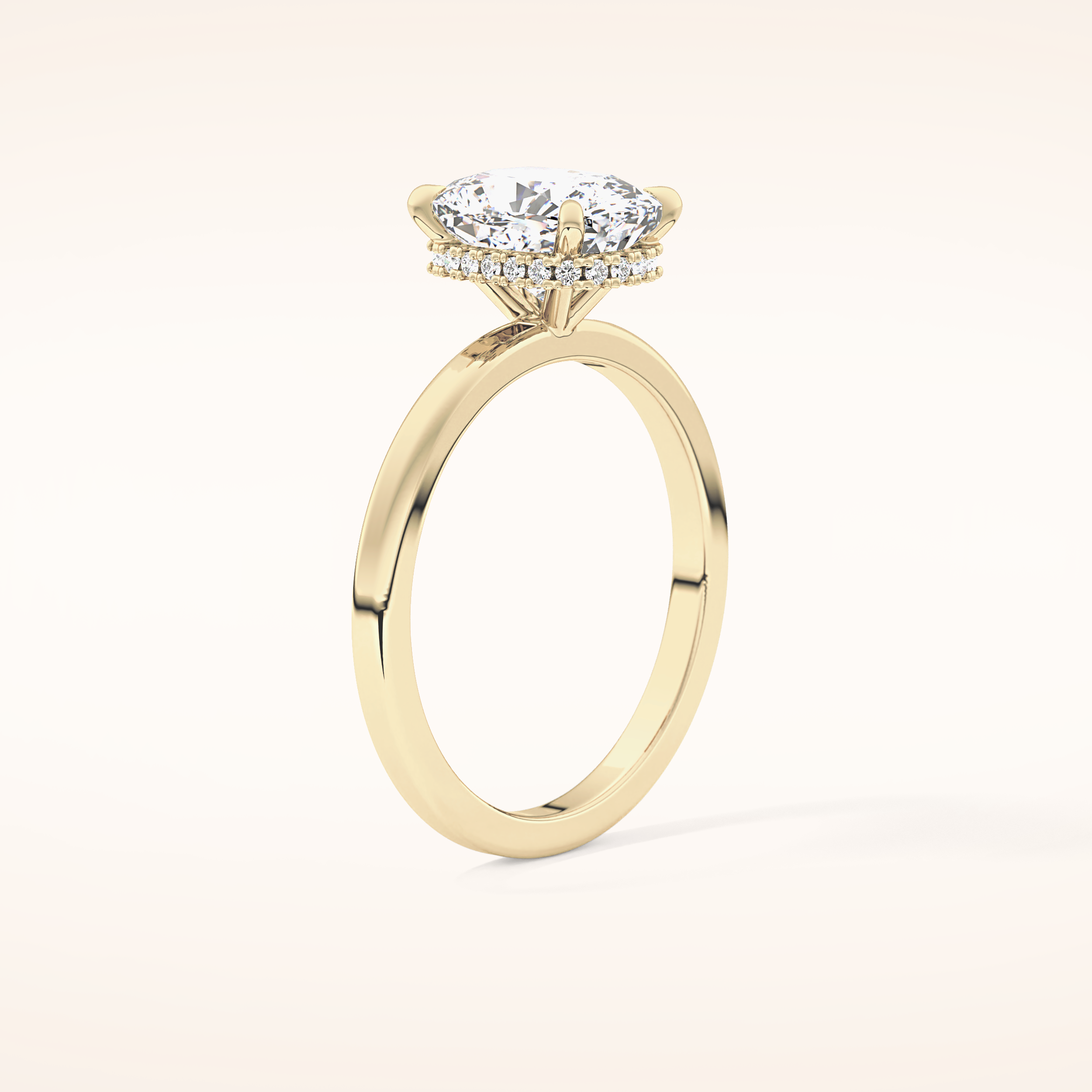 1.94 CT Cushion Shaped Hidden Halo Moissanite Engagement Ring