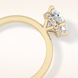 1.94 CT Cushion Shaped Hidden Halo Moissanite Engagement Ring