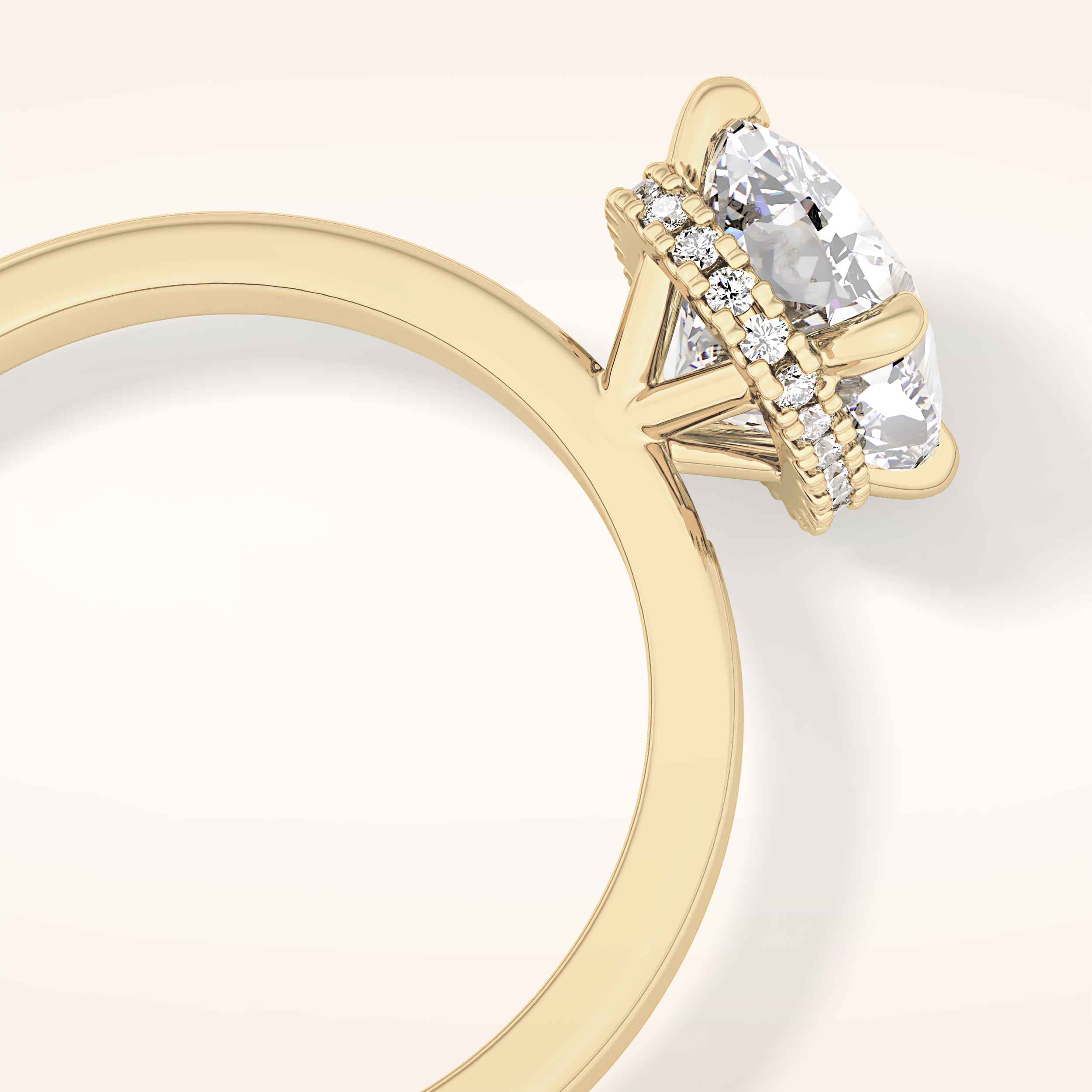 1.94 CT Cushion Shaped Hidden Halo Moissanite Engagement Ring