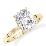 Cushion Hidden Halo Lab Grown Diamond Engagement Ring