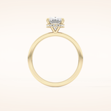 1.94 CT Cushion Shaped Hidden Halo Moissanite Engagement Ring