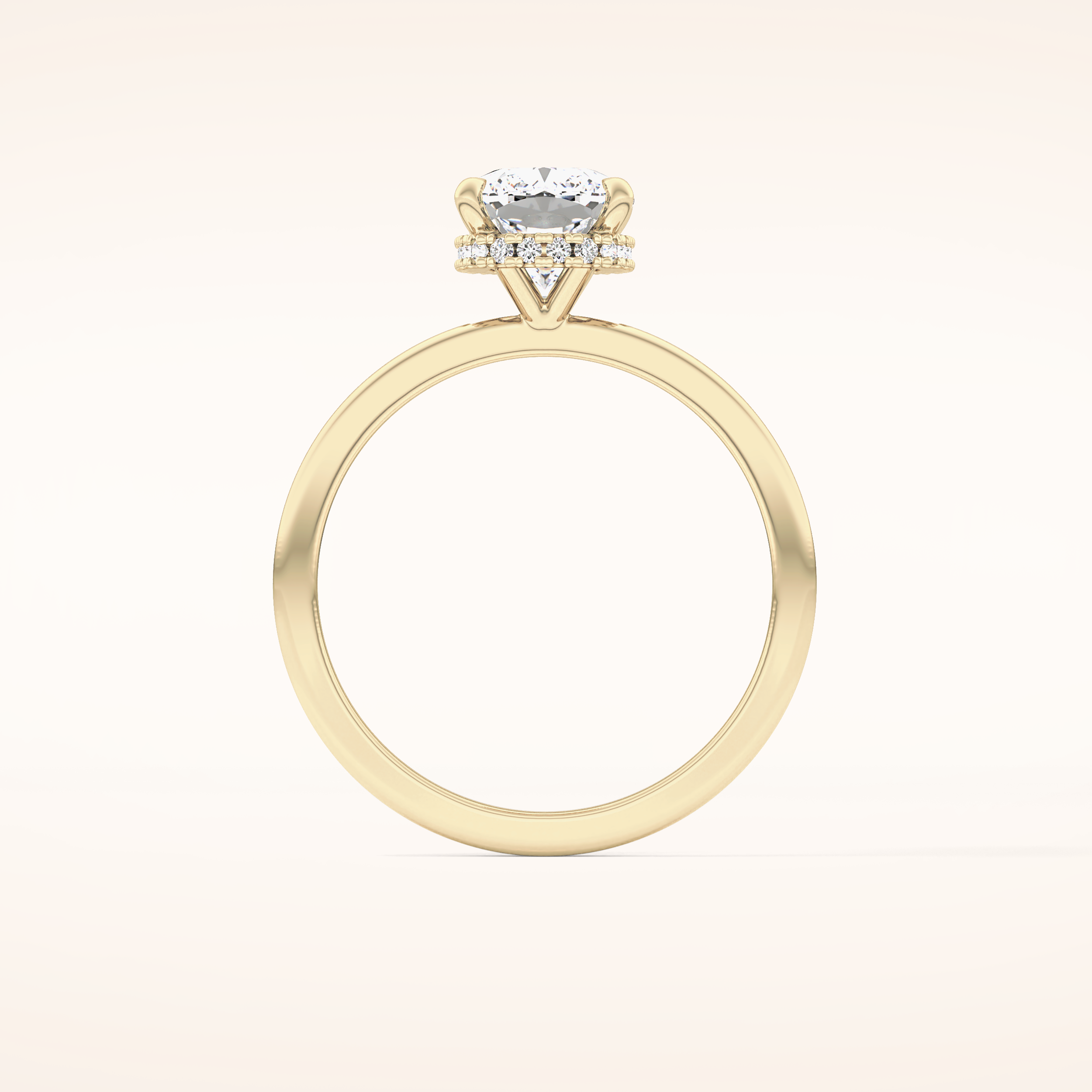 1.94 CT Cushion Shaped Hidden Halo Moissanite Engagement Ring