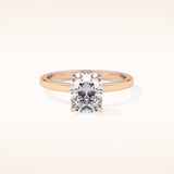 1.94 CT Cushion Shaped Hidden Halo Moissanite Engagement Ring