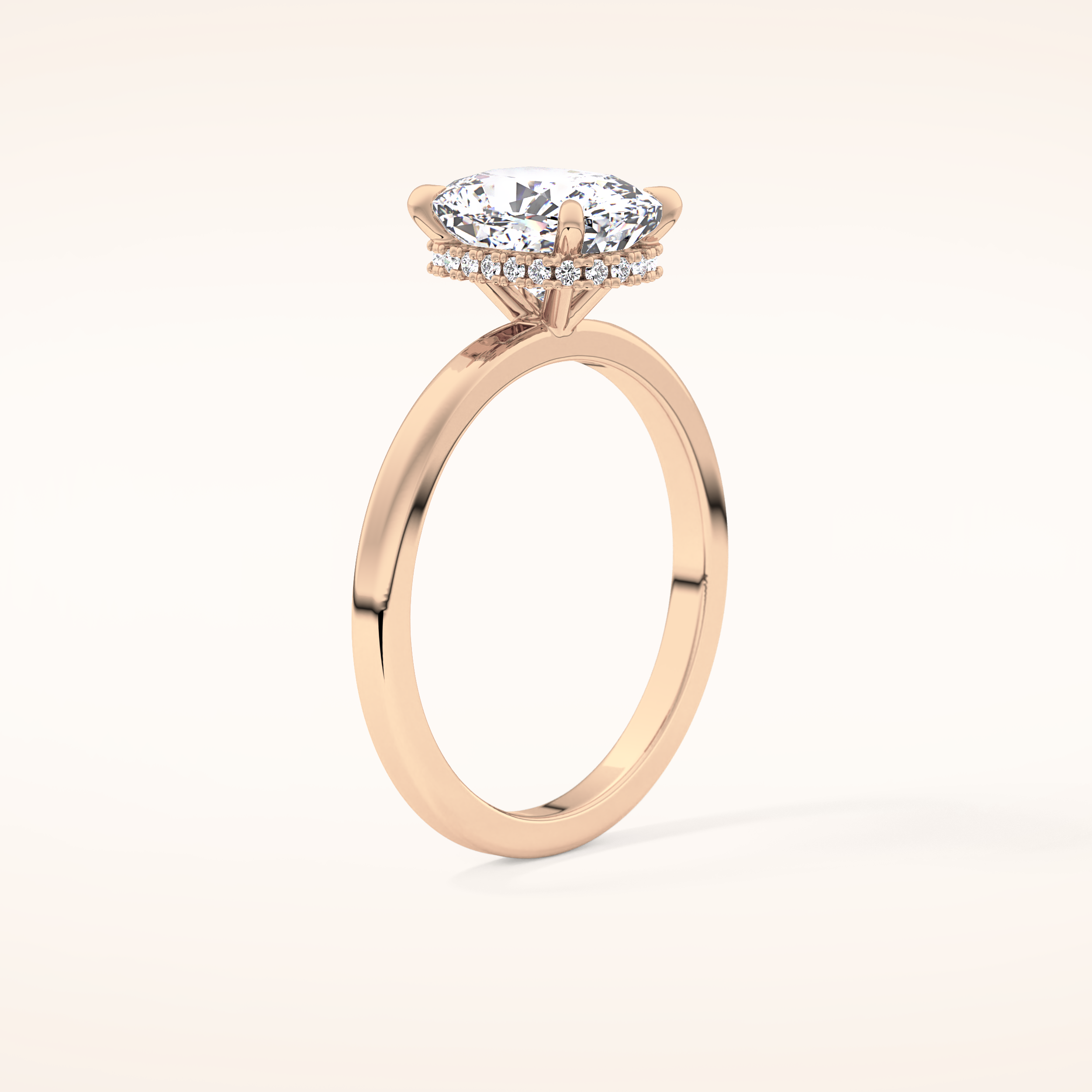 1.94 CT Cushion Shaped Hidden Halo Moissanite Engagement Ring