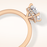 1.94 CT Cushion Shaped Hidden Halo Moissanite Engagement Ring