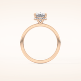 1.94 CT Cushion Shaped Hidden Halo Moissanite Engagement Ring