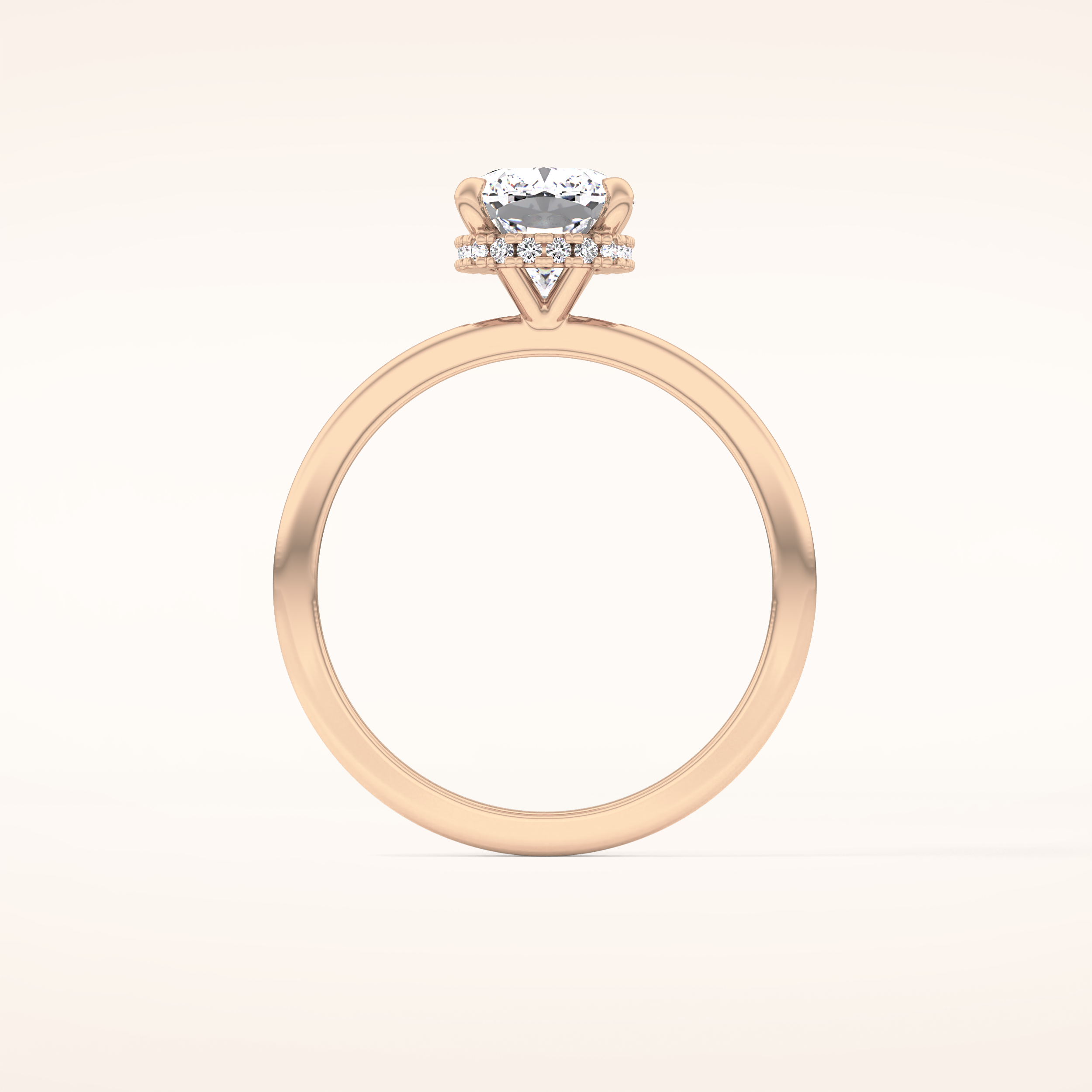 1.94 CT Cushion Shaped Hidden Halo Moissanite Engagement Ring