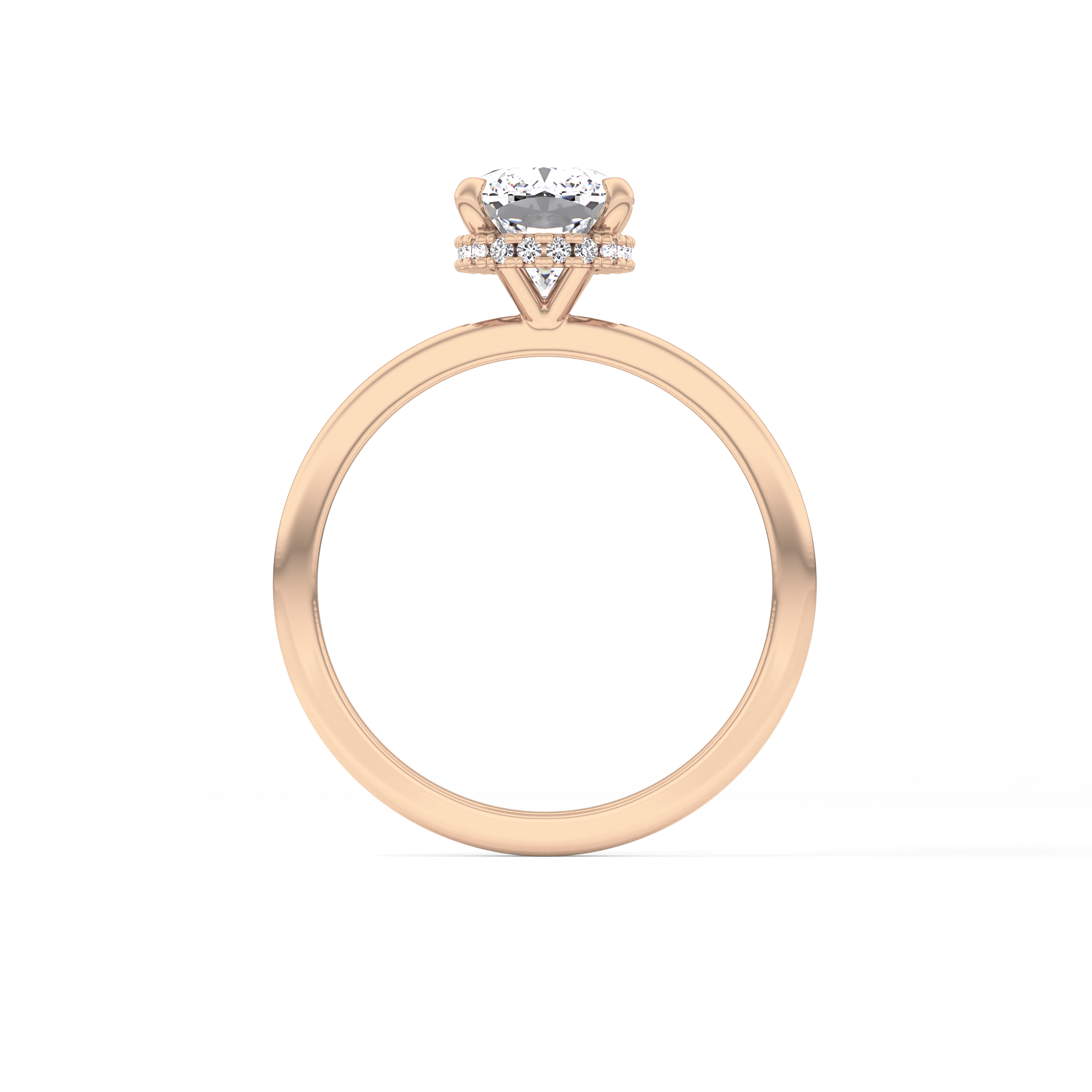 Cushion Hidden Halo Lab Grown Diamond Engagement Ring