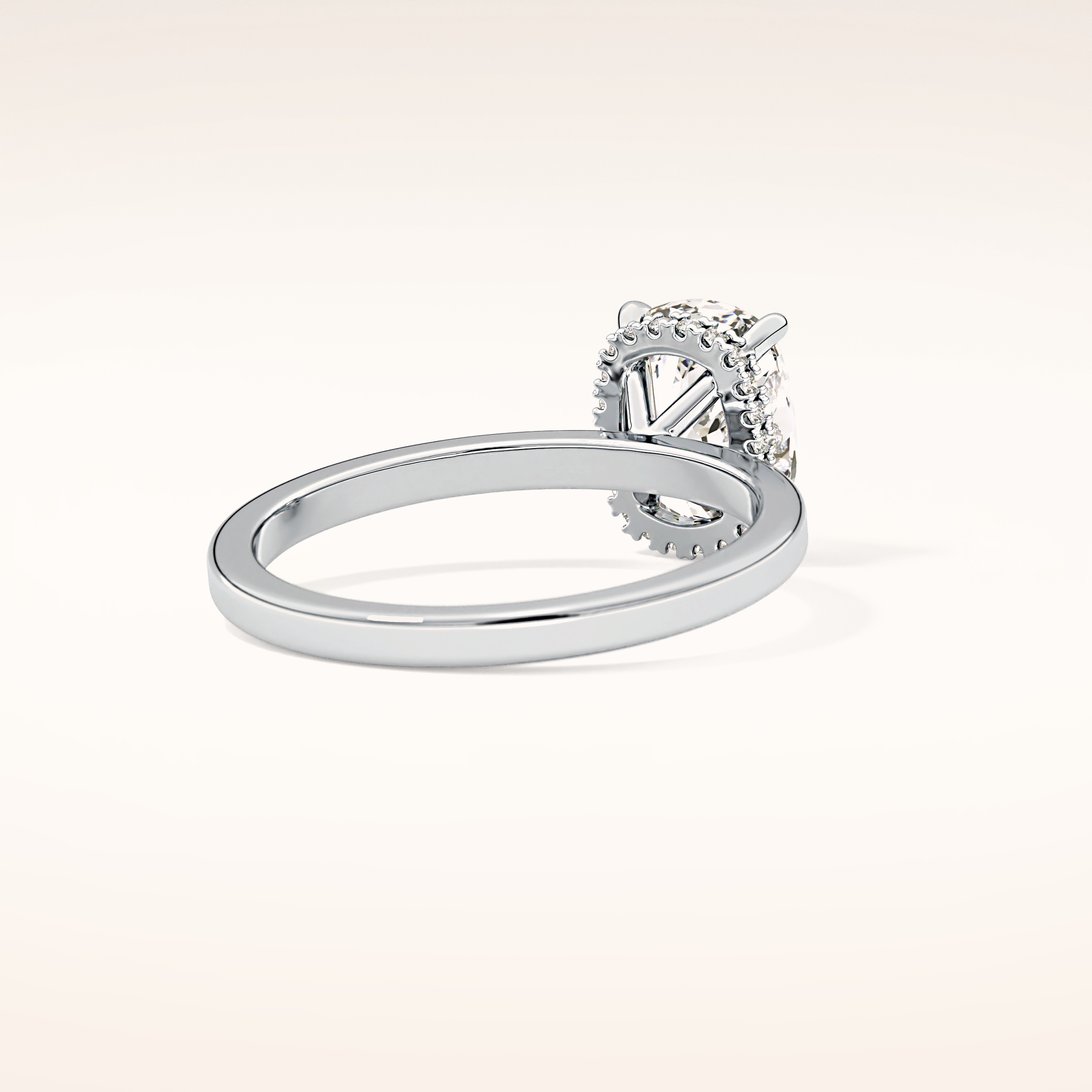 1.94 CT Cushion Shaped Hidden Halo Moissanite Engagement Ring
