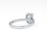 Cushion Hidden Halo Lab Grown Diamond Engagement Ring