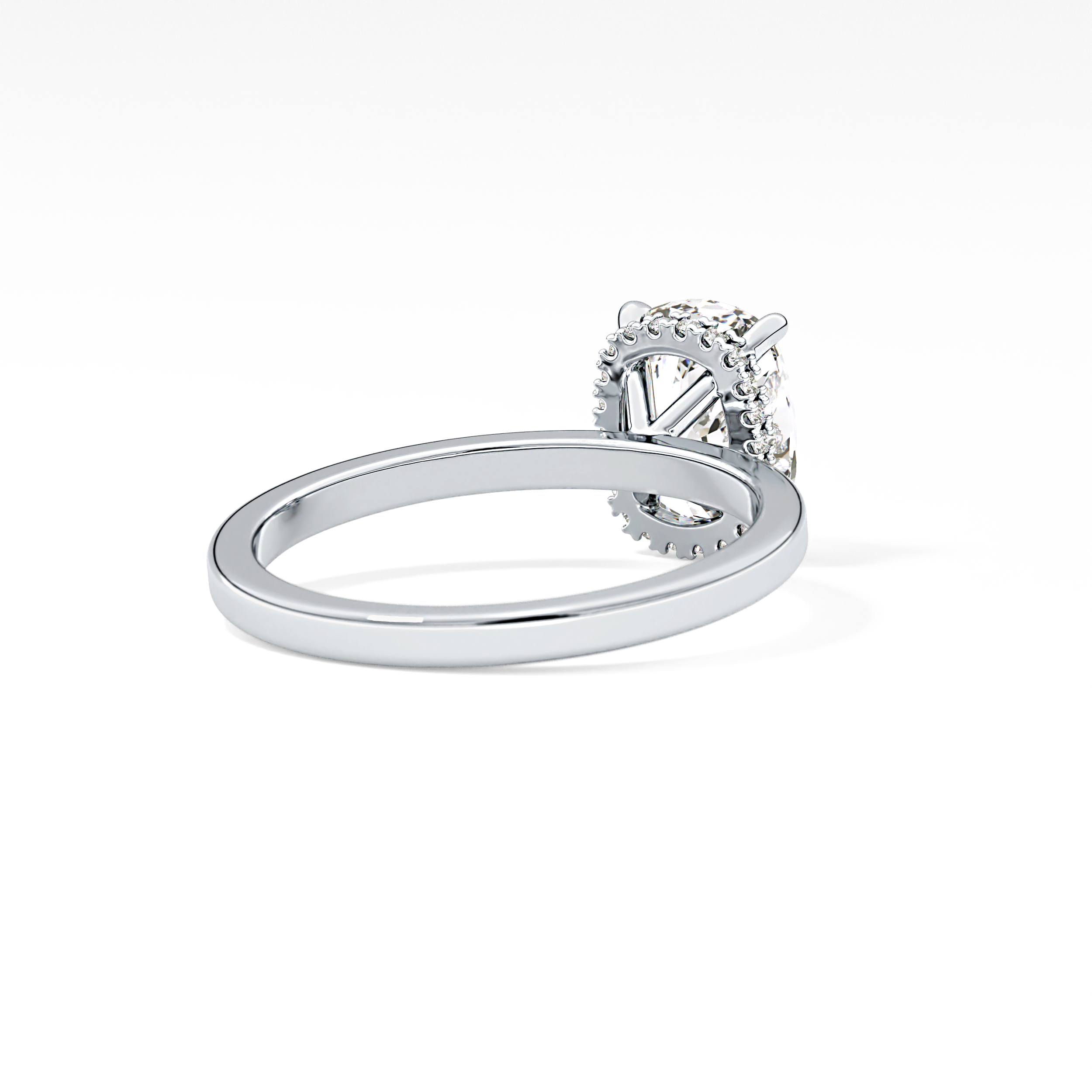 Cushion Hidden Halo Lab Grown Diamond Engagement Ring
