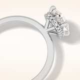 1.94 CT Cushion Shaped Hidden Halo Moissanite Engagement Ring
