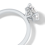 Cushion Hidden Halo Lab Grown Diamond Engagement Ring
