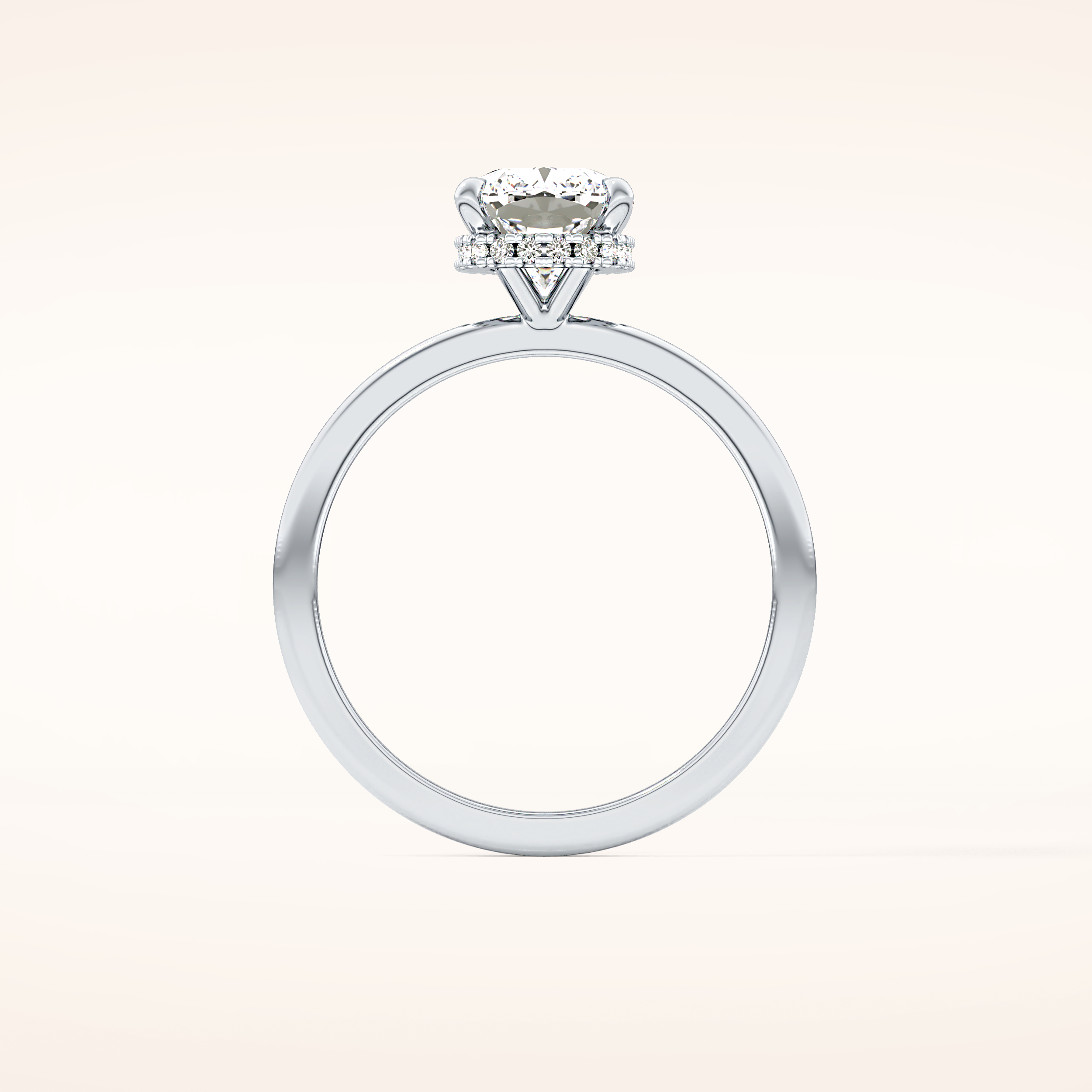 1.94 CT Cushion Shaped Hidden Halo Moissanite Engagement Ring