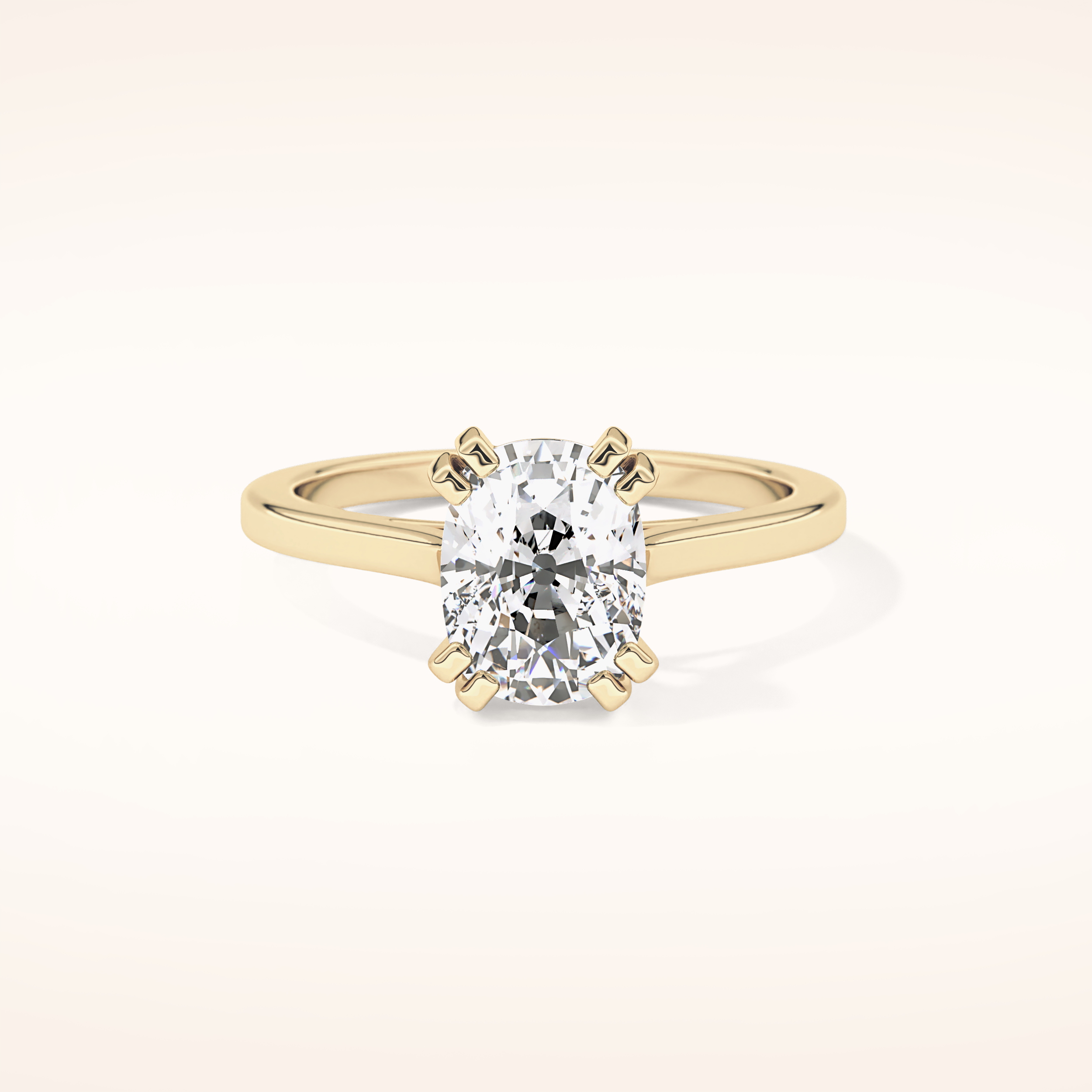 2.61 CT Cushion Shaped Solitaire Moissanite Engagement Ring
