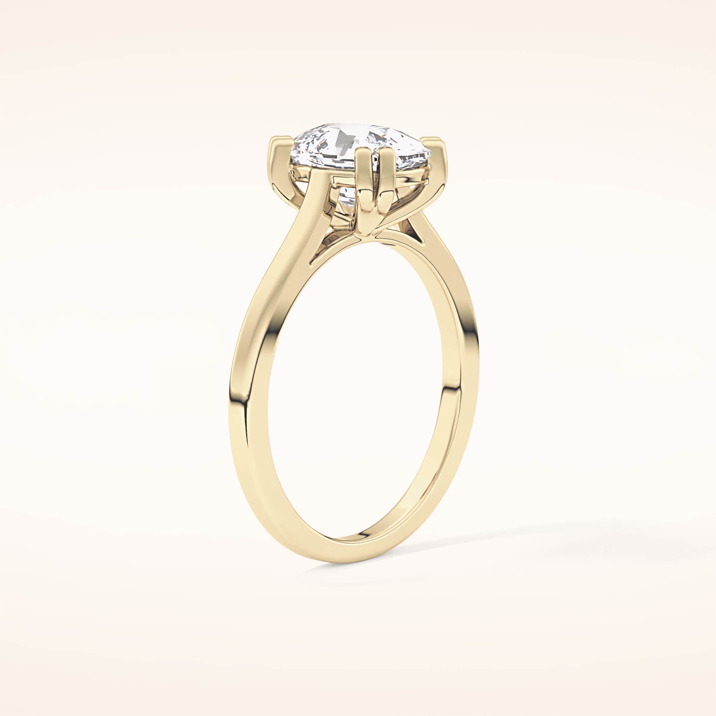 2.61 CT Cushion Shaped Solitaire Moissanite Engagement Ring