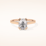 2.61 CT Cushion Shaped Solitaire Moissanite Engagement Ring
