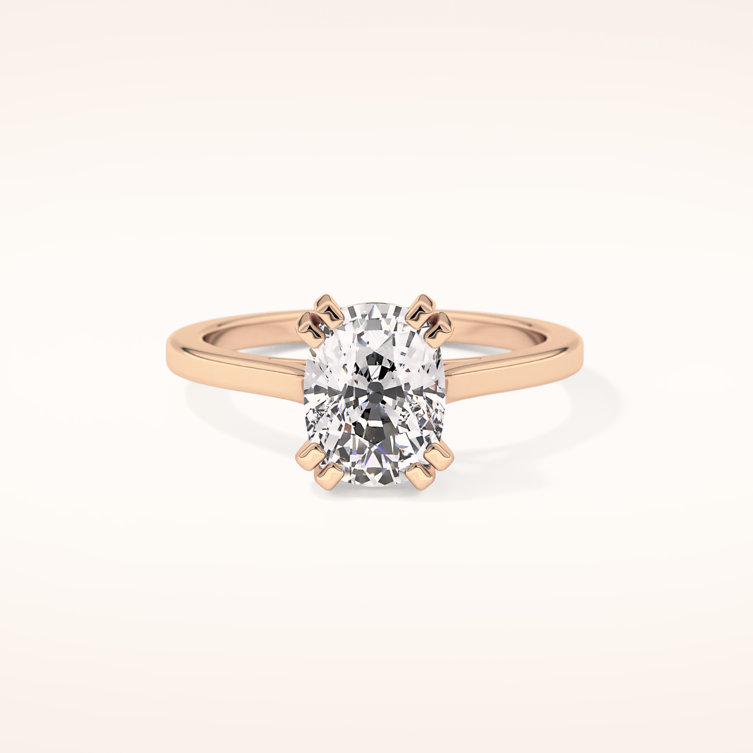 2.61 CT Cushion Shaped Solitaire Moissanite Engagement Ring