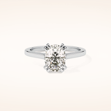 2.61 CT Cushion Shaped Solitaire Moissanite Engagement Ring