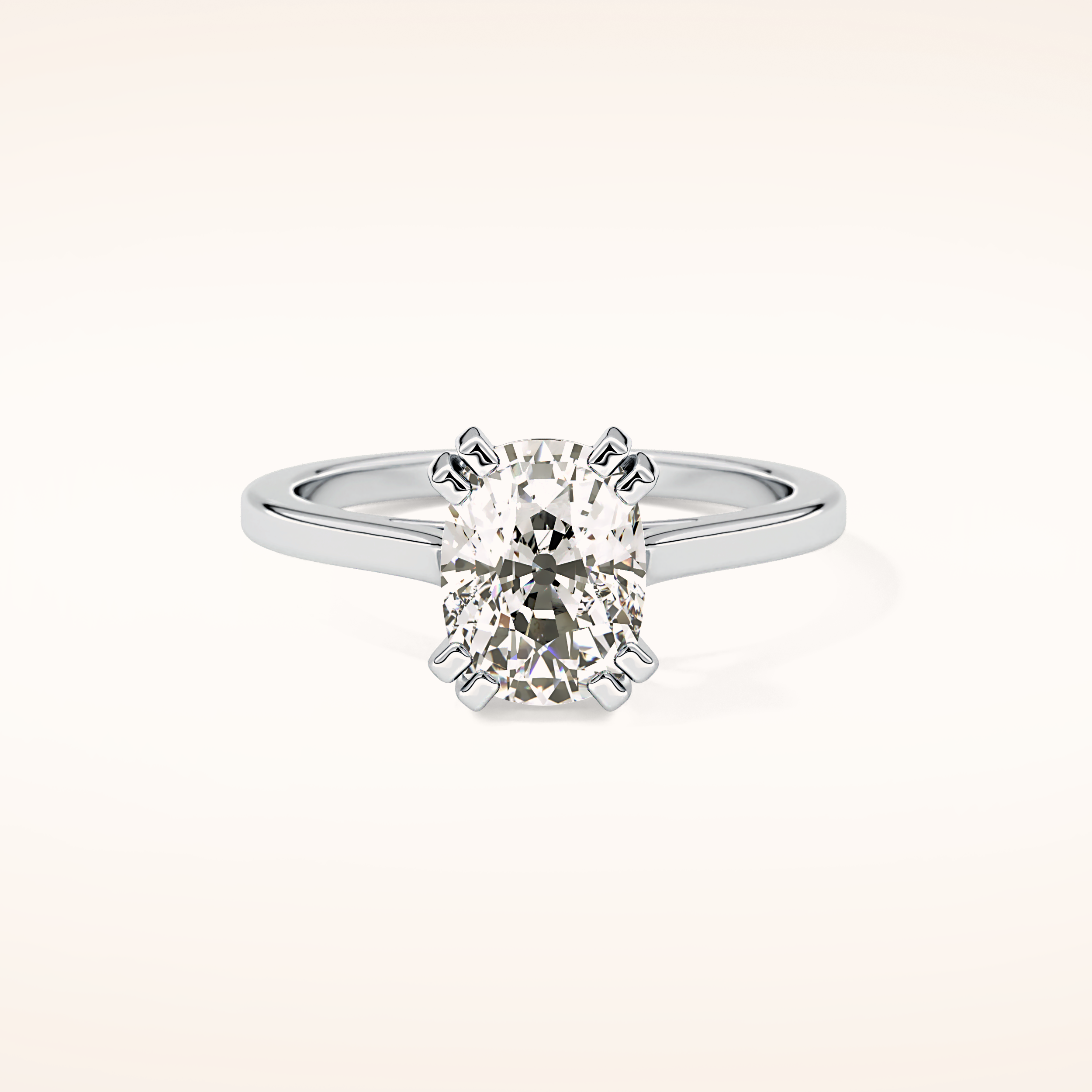 2.61 CT Cushion Shaped Solitaire Moissanite Engagement Ring