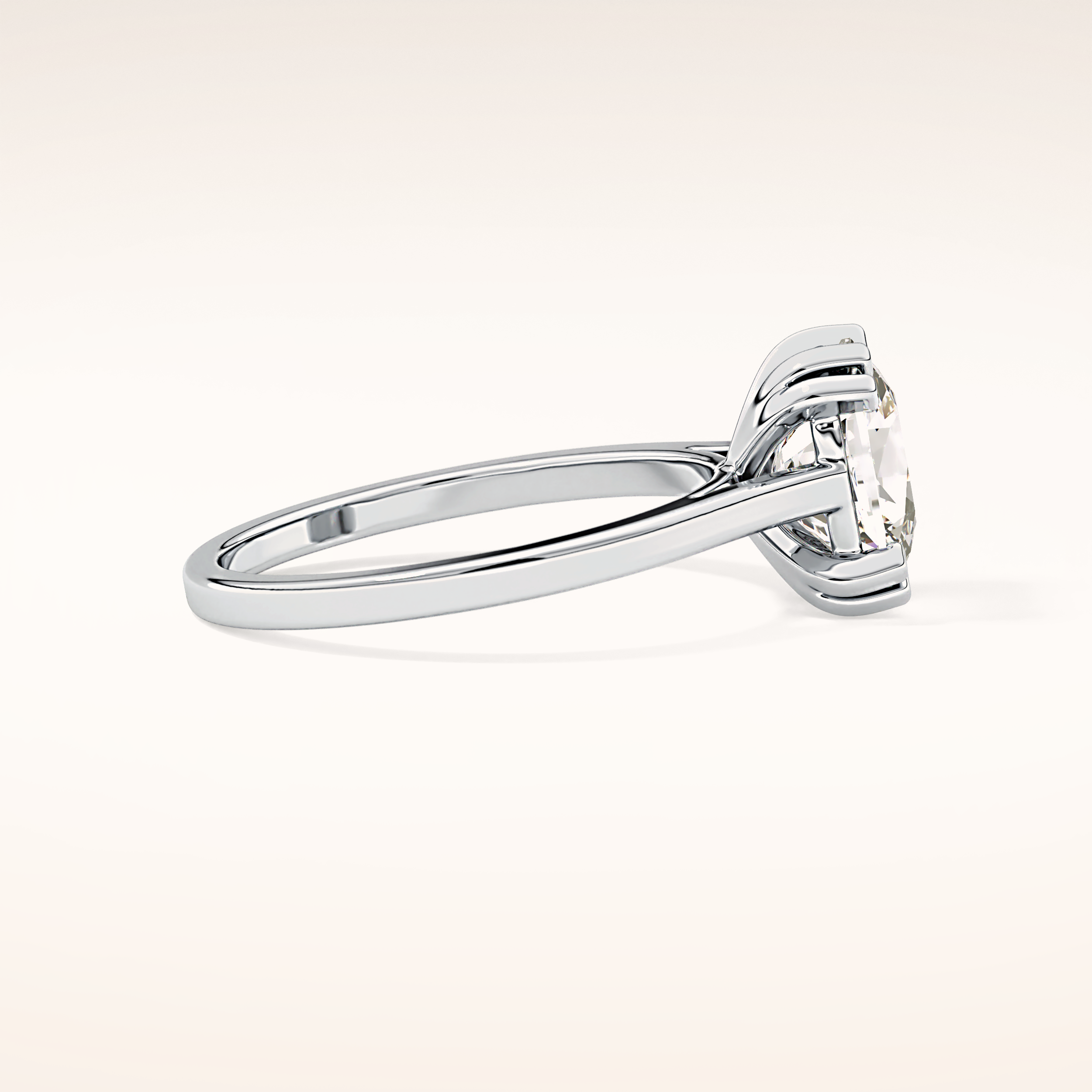 2.61 CT Cushion Shaped Solitaire Moissanite Engagement Ring