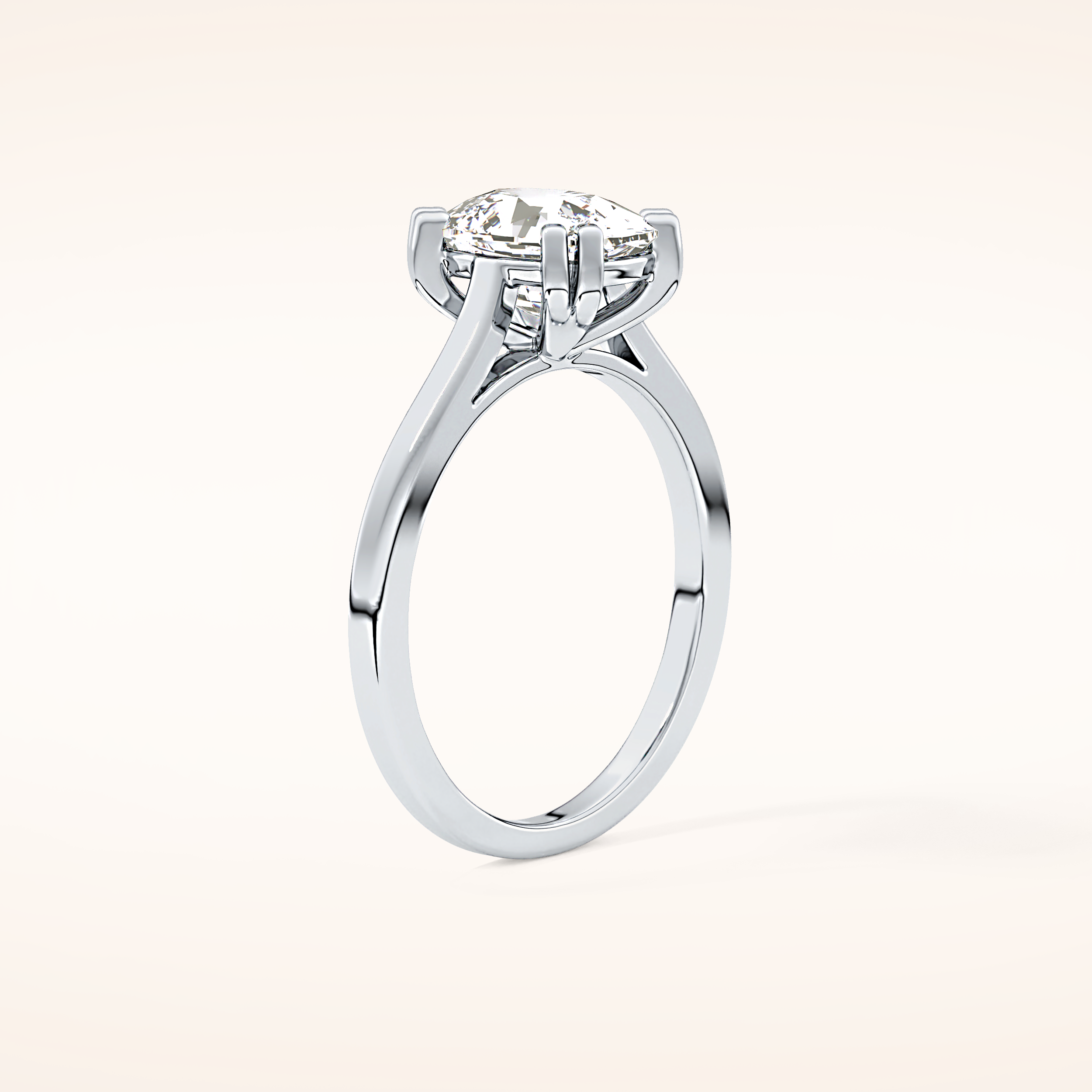 2.61 CT Cushion Shaped Solitaire Moissanite Engagement Ring