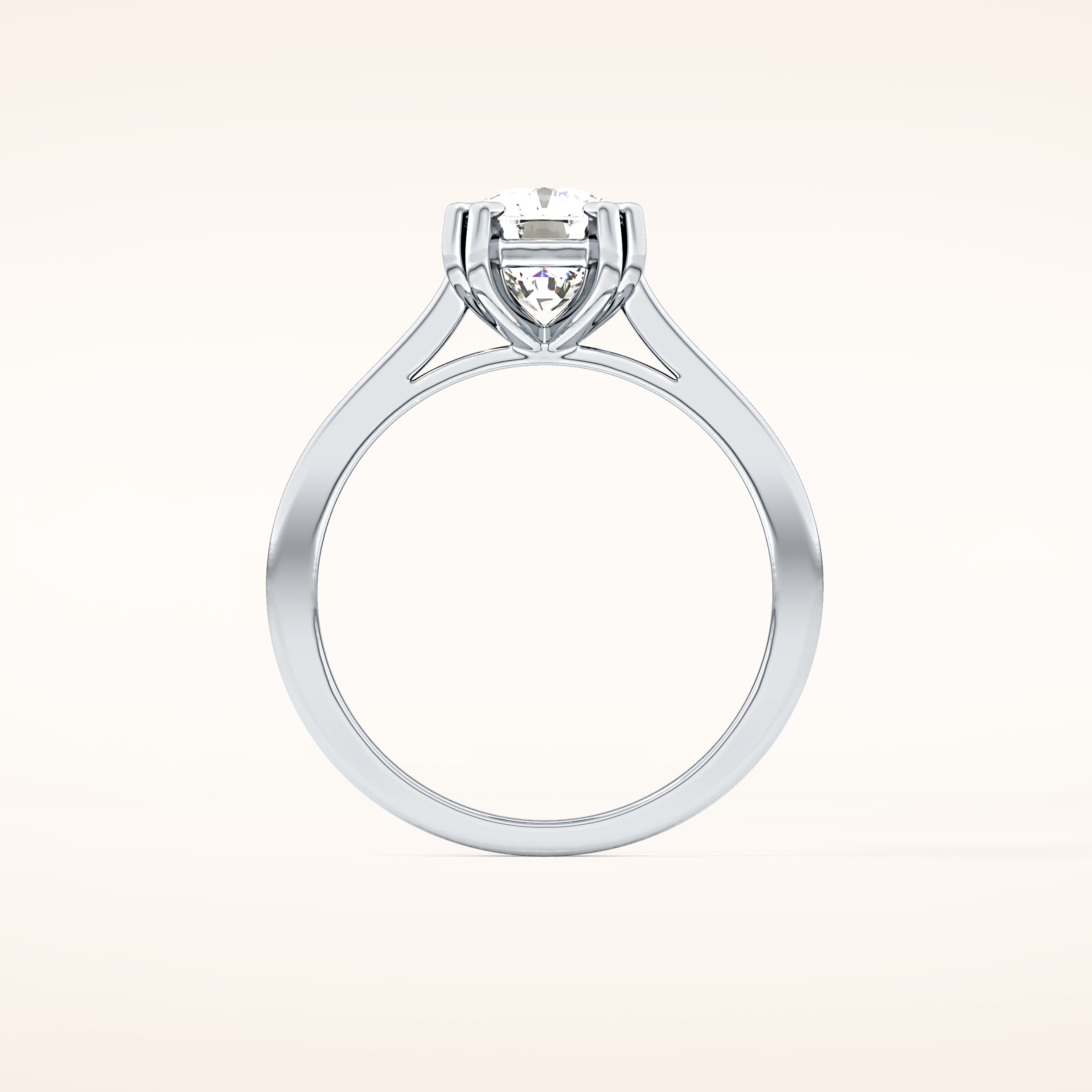 2.61 CT Cushion Shaped Solitaire Moissanite Engagement Ring