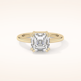 2.9 CT Emerald Shaped Solitaire Moissanite Engagement Ring