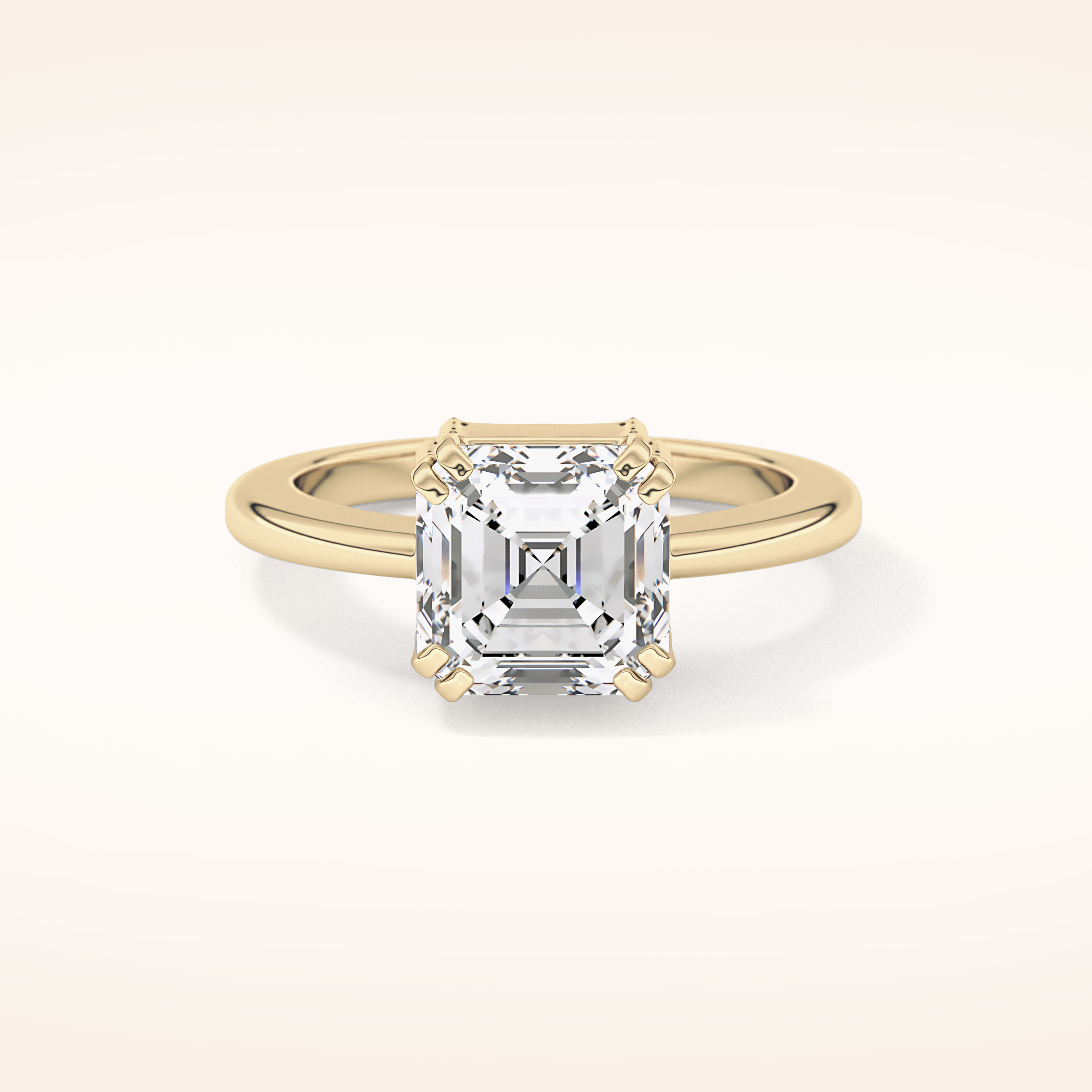 2.9 CT Emerald Shaped Solitaire Moissanite Engagement Ring