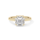 Asscher Solitaire Lab Grown Diamond Engagement Ring