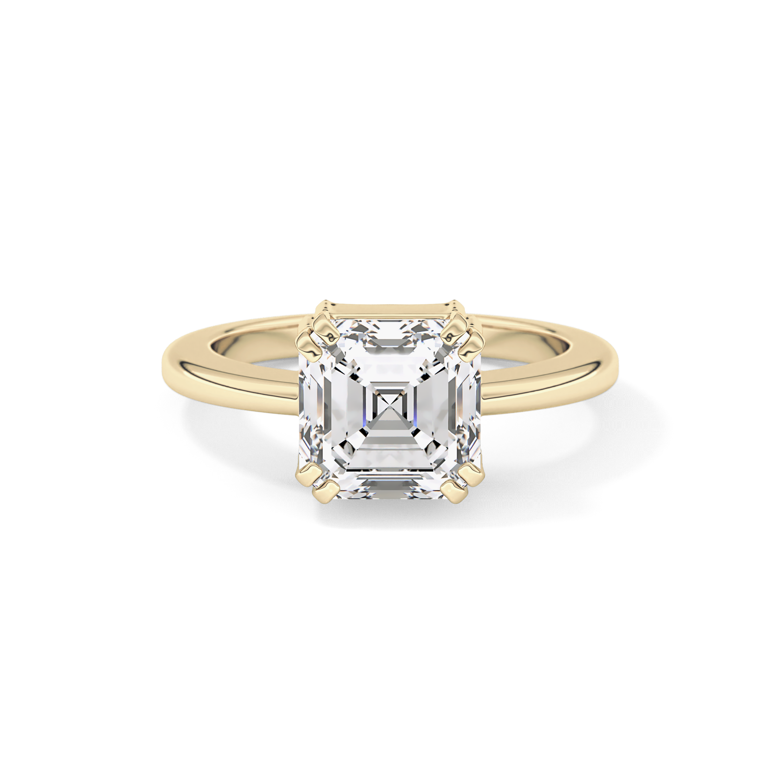 Asscher Solitaire Lab Grown Diamond Engagement Ring
