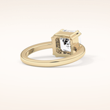 2.9 CT Emerald Shaped Solitaire Moissanite Engagement Ring
