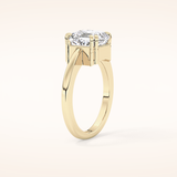 2.9 CT Emerald Shaped Solitaire Moissanite Engagement Ring