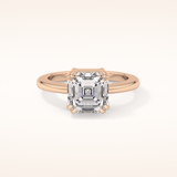 2.9 CT Emerald Shaped Solitaire Moissanite Engagement Ring