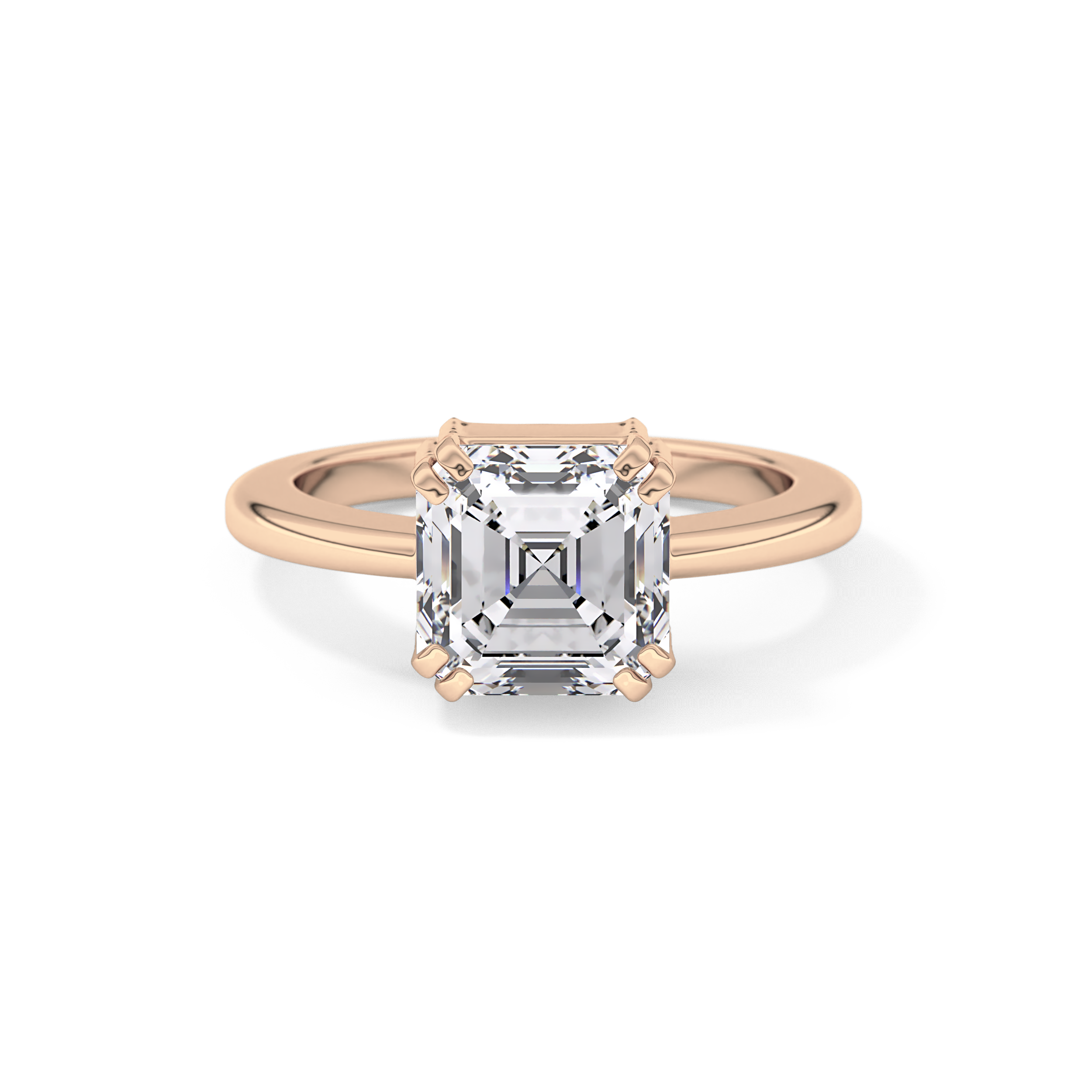 Asscher Solitaire Lab Grown Diamond Engagement Ring