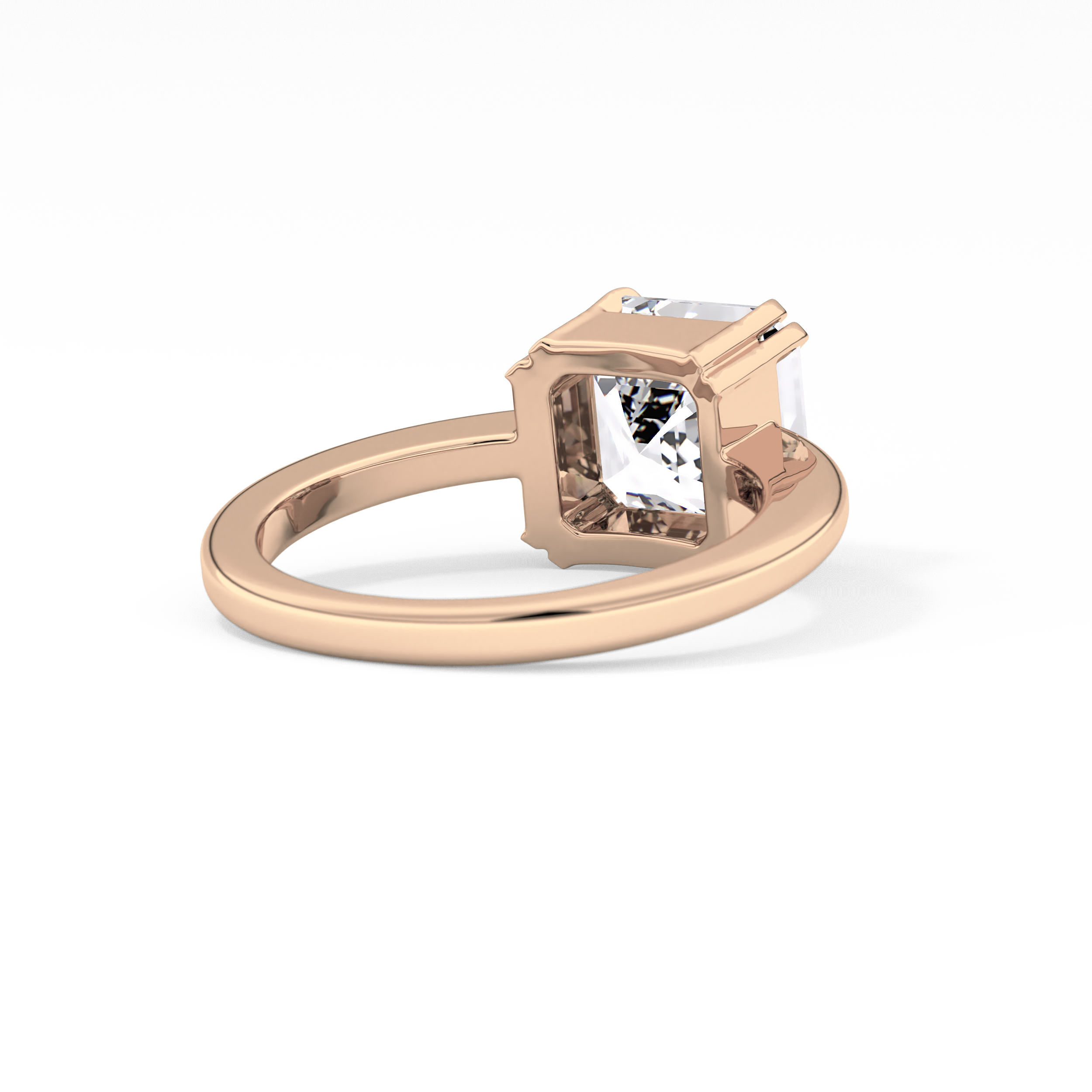 Asscher Solitaire Lab Grown Diamond Engagement Ring