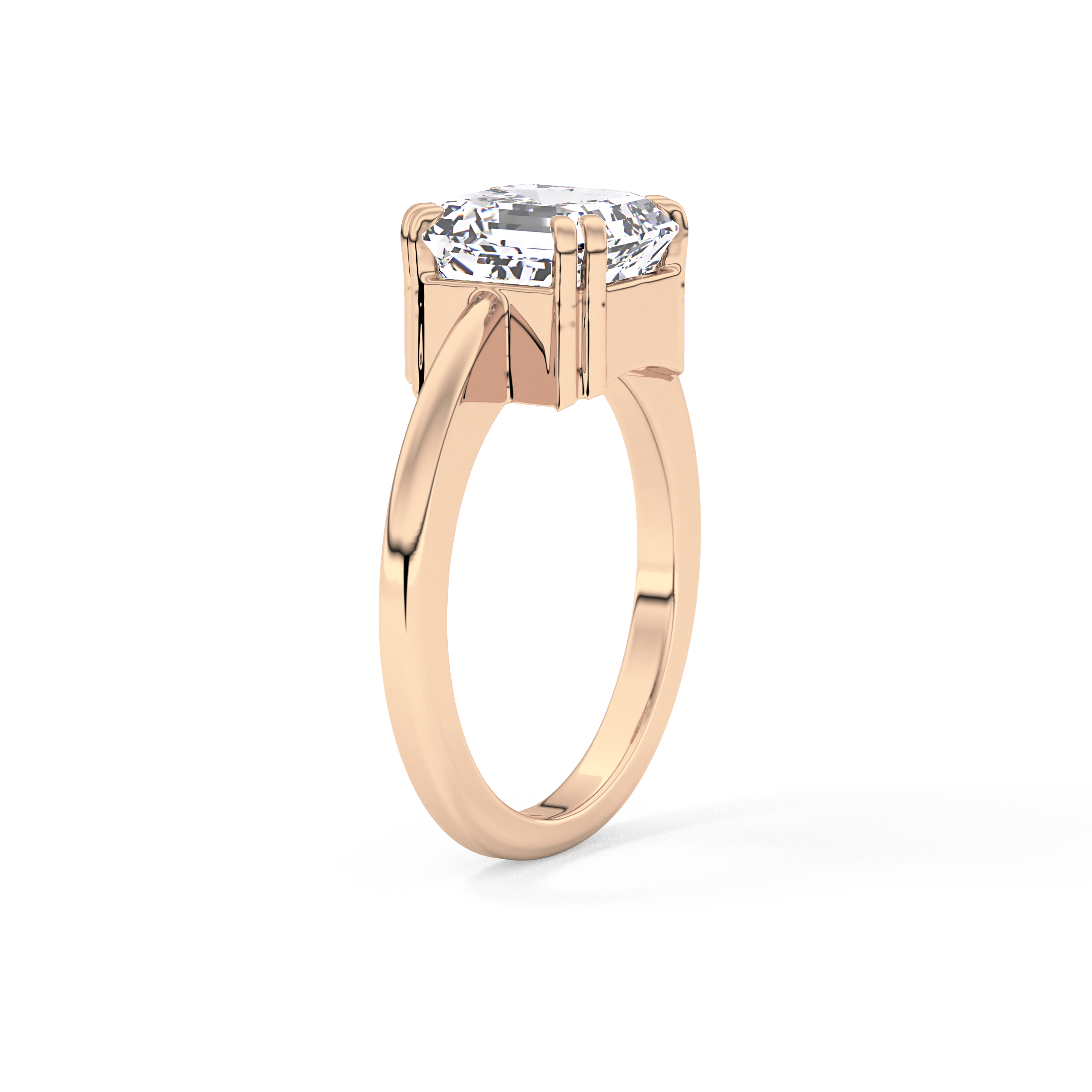 Asscher Solitaire Lab Grown Diamond Engagement Ring
