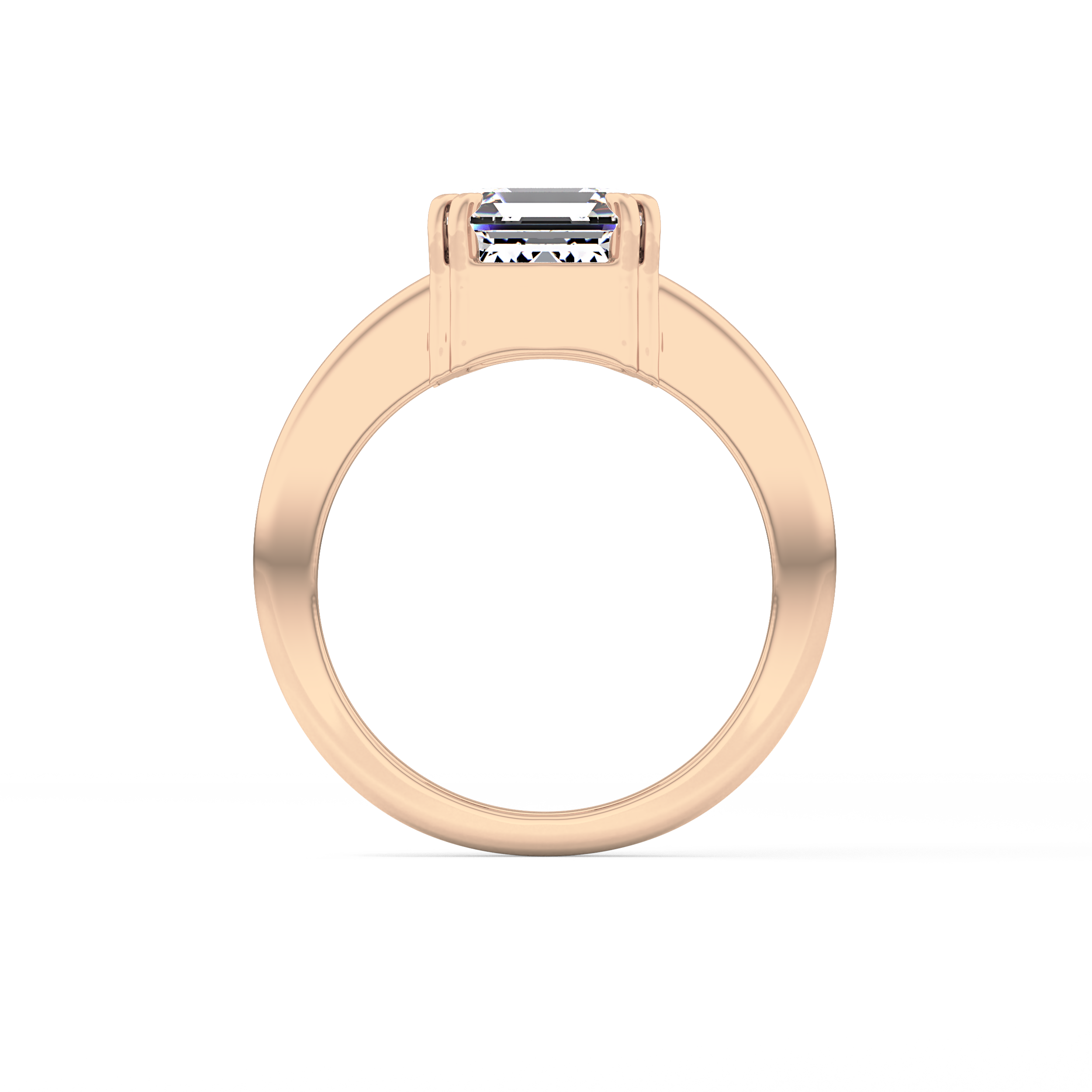 Asscher Solitaire Lab Grown Diamond Engagement Ring