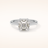 2.9 CT Emerald Shaped Solitaire Moissanite Engagement Ring