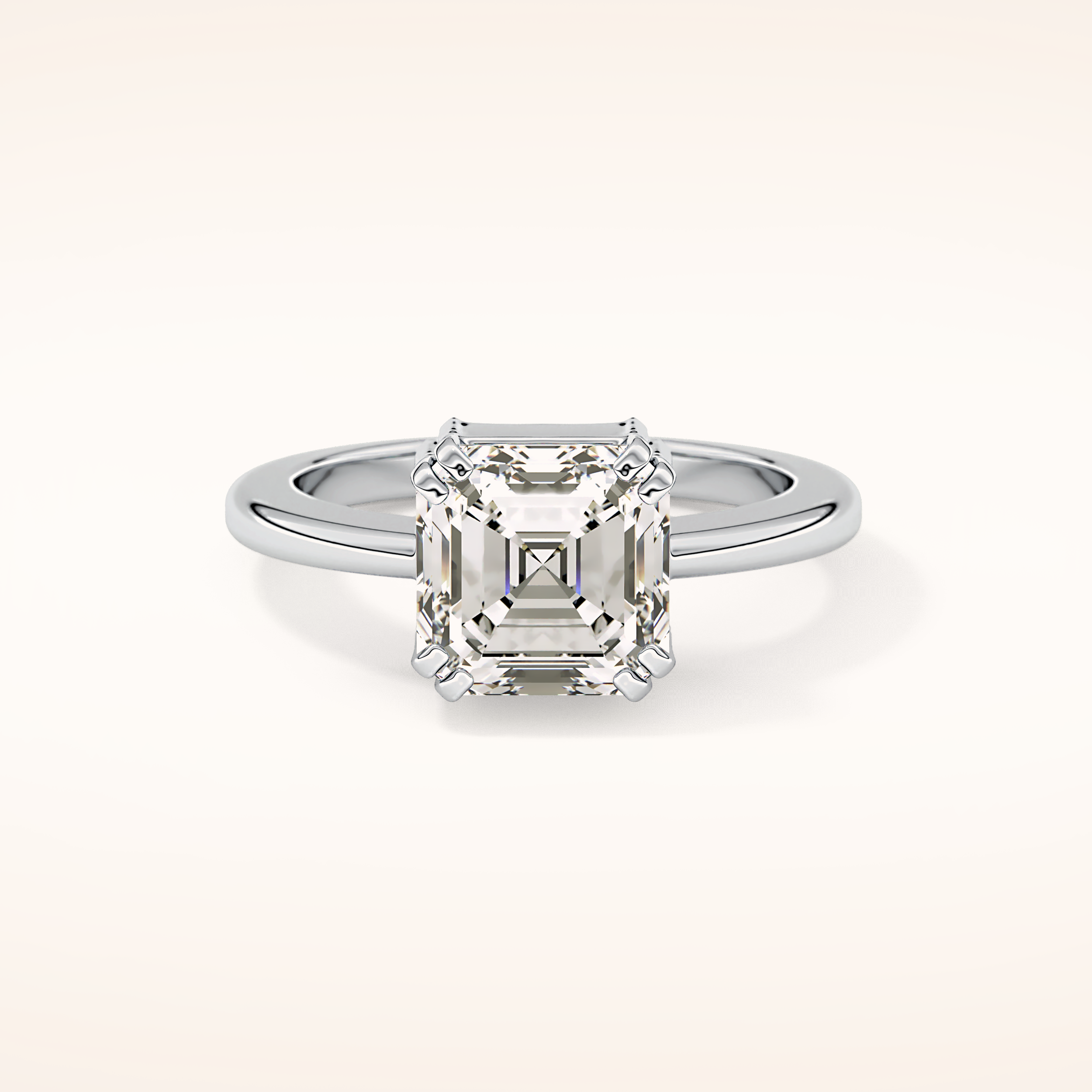2.9 CT Emerald Shaped Solitaire Moissanite Engagement Ring