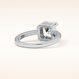 2.9 CT Emerald Shaped Solitaire Moissanite Engagement Ring