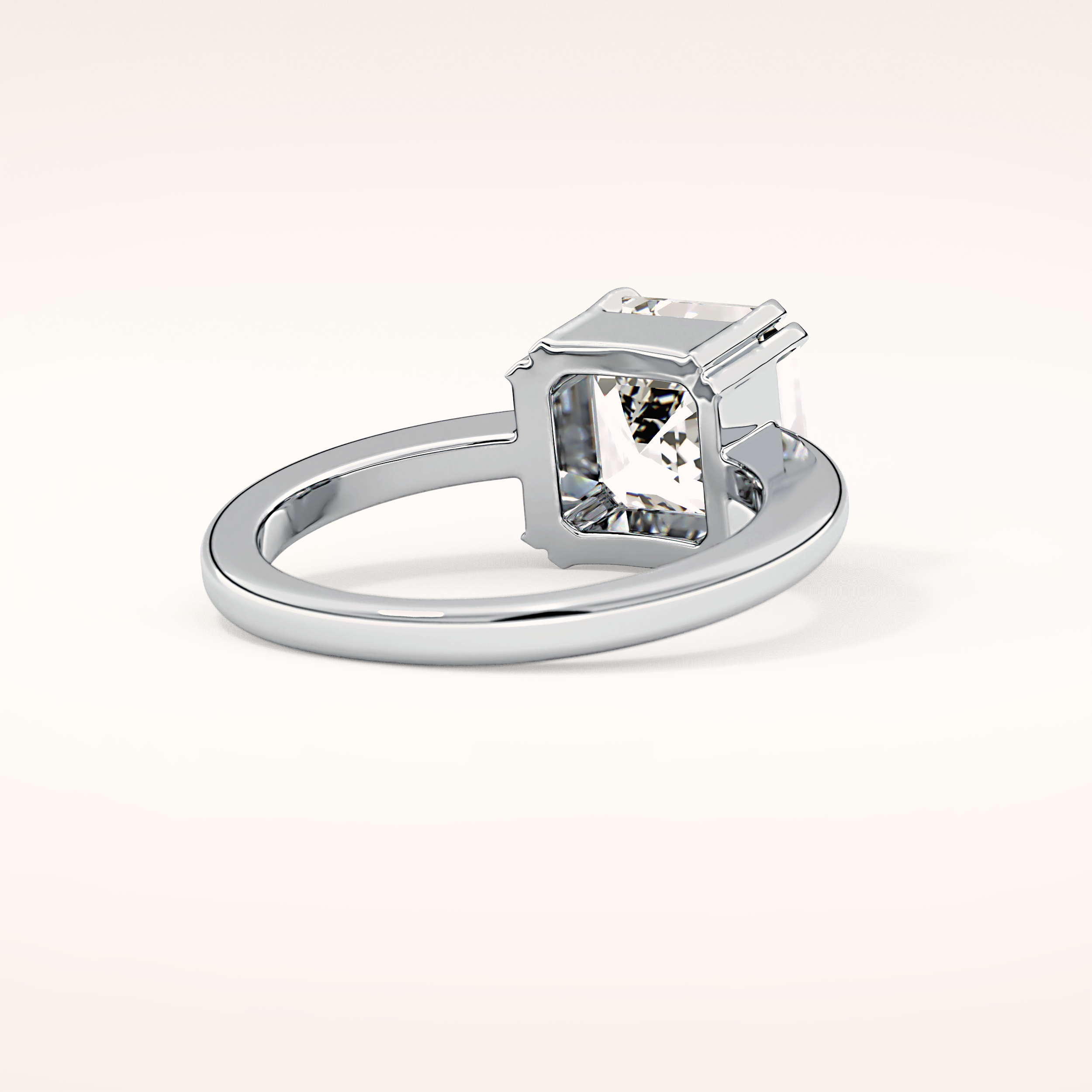2.9 CT Emerald Shaped Solitaire Moissanite Engagement Ring