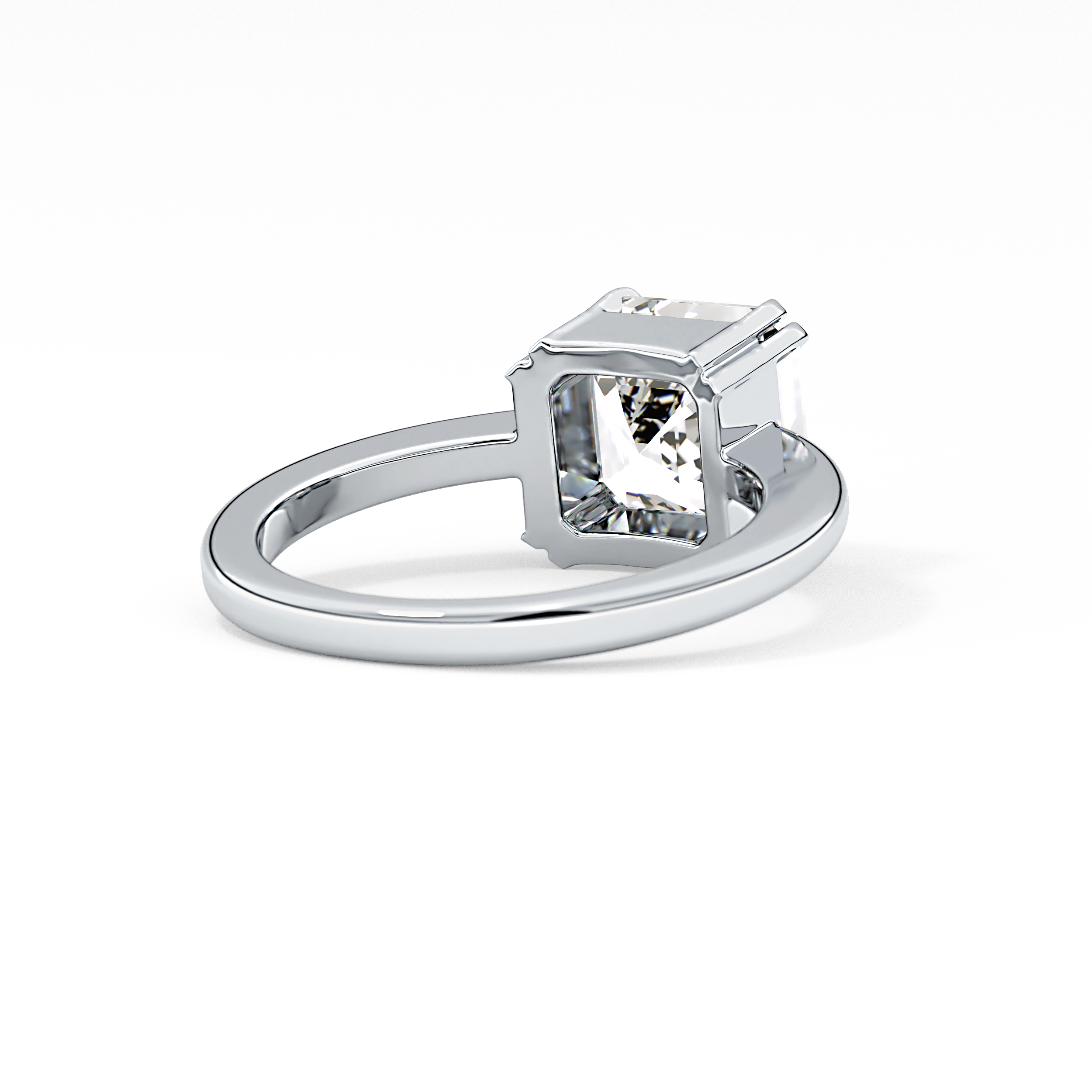 Asscher Solitaire Lab Grown Diamond Engagement Ring