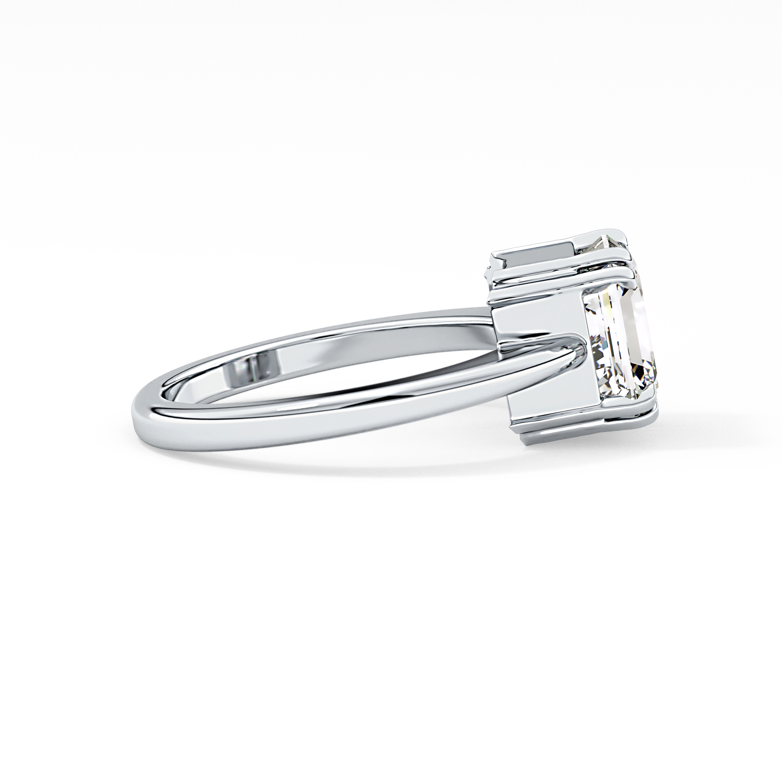Asscher Solitaire Lab Grown Diamond Engagement Ring